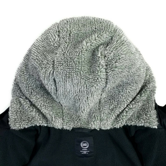 Wonder Nation Clear Ocean Ombre Zip Front Hooded Bubble Coat Toddler Boy 2T EUC - Picture 9 of 14